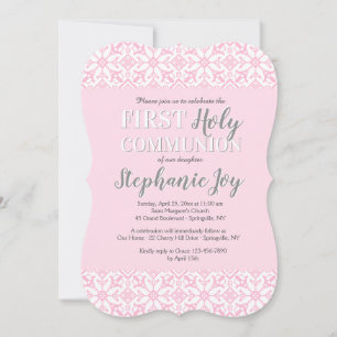 Pink Borders Religious Invitation