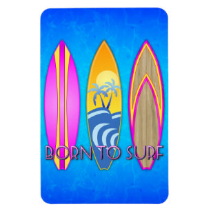 Pink Born To Surf Magnet