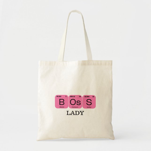 Pink Boss Lady Periodic Table Element Tote Bag (Front)