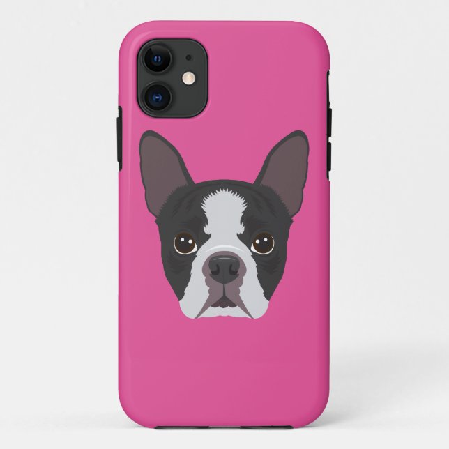 Pink Boston Terrier Case-Mate iPhone Case (Back)
