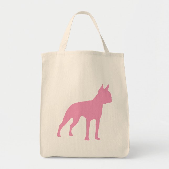 Pink Boston Terrier Dog Gifts Tote Bag (Front)
