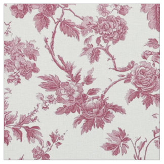 Pink Botanical Branch Toile Fabric