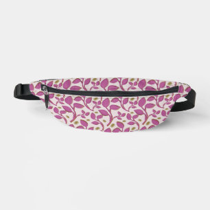 Pink Botanical Vine Pattern   Elegant Floral Leaf  Bum Bags