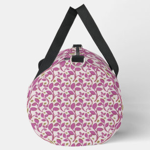 Pink Botanical Vine Pattern   Elegant Floral Leaf  Duffle Bag