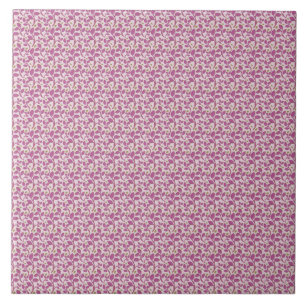 Pink Botanical Vine Pattern Floral Nature Design Ceramic Tile