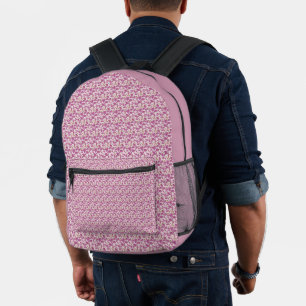 Pink Botanical Vine Pattern Floral Nature Design Printed Backpack