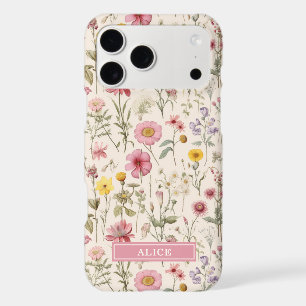 Pink Botanical Watercolor Floral Name