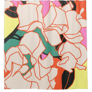 Pink Bougainvillea Essence Shower Curtain