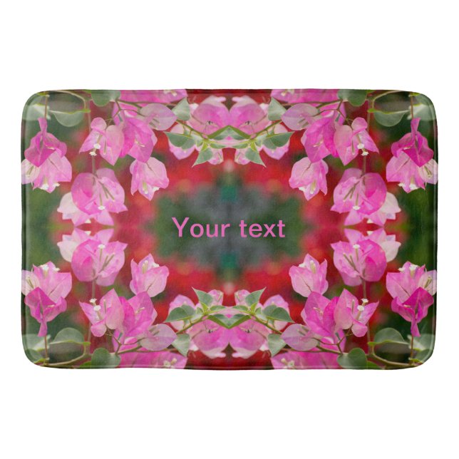 Pink Bougainvillea flower Bath Mat (Front)