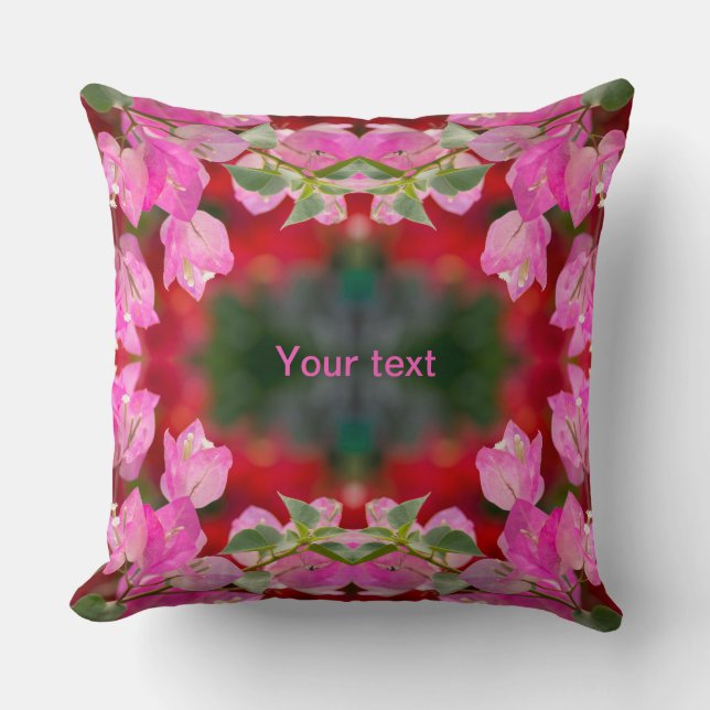 Pink Bougainvillea flower Cushion (Front)