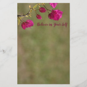 Pink Bougainvillea Motivational Stationery