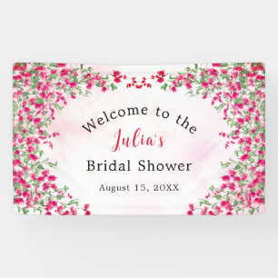 Pink Bougainvillea Tropical Forest Bridal Shower Banner