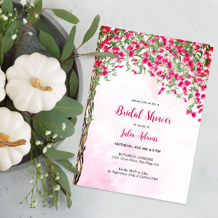 Pink Bougainvillea Tropical Forest Bridal Shower Invitation