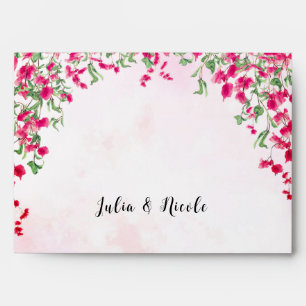 Pink Bougainvillea Tropical Forest Wedding Shower Envelope
