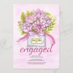 Pink Bouquet Engagement Party Invitation