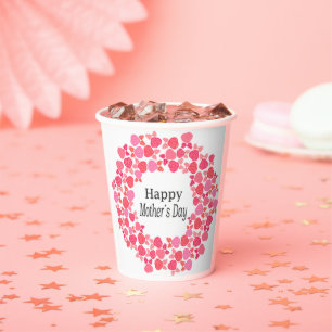 Pink Bouquet mother's day Paper Cups