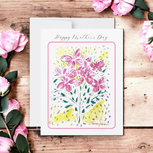 Pink Bouquet of Mother's Day Flowers Card