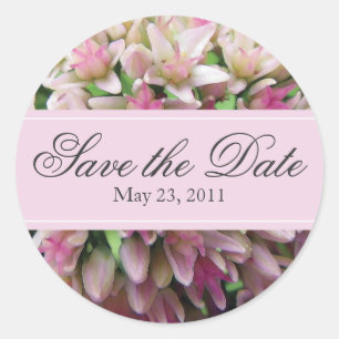 Pink Bouquet Save the Date Sticker