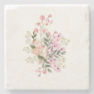 Pink Bouquet  Stone Coaster