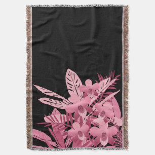 Pink bouquet tropical throw blanket