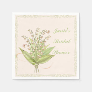 Pink Bouquet with Lily of the Valley Paper Napkin