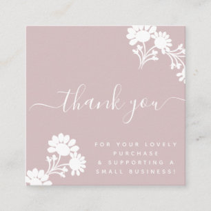 Pink Boutique Beauty Thank You Logo Script Square Business Card