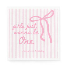 Pink Bow 1st Birthday Girls Just Wanna Be One Sign
