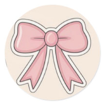 Pink Bow Aesthetic Cutesy Vinyl Sticker
