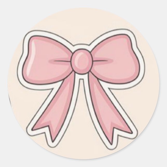 Pink Bow Aesthetic Cutesy Vinyl Sticker (Front)