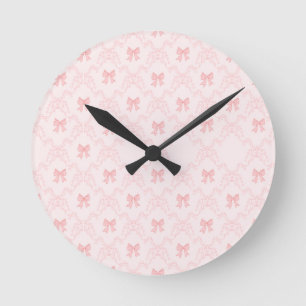 Pink Bow Aesthetic Notebook – Cute & Feminine Jour Round Clock