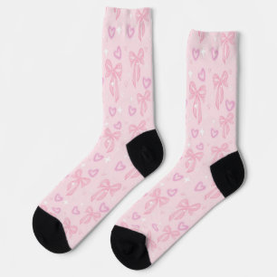 Pink Bow and Heart Socks