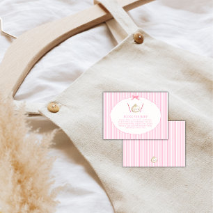 Pink Bow Asian Dumpling Book For Baby Shower Enclosure Card