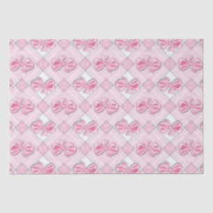 Pink bow baby girl tissue paper