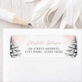 Pink Bow Baby it's Cold Outside Return Address Label