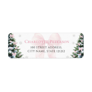 Pink Bow Baby it's Cold Outside Return Address Label