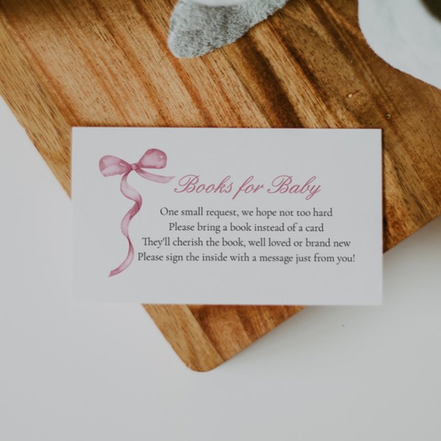 Pink Bow Baby Library Request Enclosure Card (Creator Uploaded)