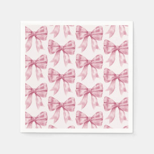 Pink Bow Baby or Bridal Shower, Birthday Party Napkin