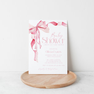 Pink Bow Baby Shower, Baby Shower, It's A Girl,  Invitation