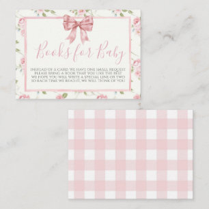 Pink Bow Baby Shower Book Request Card