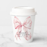 Pink Bow Baby Shower Coquette Bow Theme Paper Cups<br><div class="desc">Celebrate the arrival of your little one in timeless style with this Elegant Pink Coquette Bow Baby Shower Theme. Featuring soft blush tones, delicate bows, and a romantic coquette aesthetic, this design perfectly captures feminine charm and sophistication. Ideal for the modern mom-to-be who loves all things pretty and polished —...</div>
