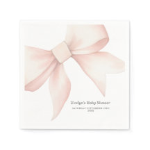 Pink Bow Baby Shower Coquette Elegant Pretty Cute