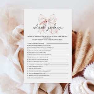Pink Bow Baby Shower Dad Jokes Activity Games