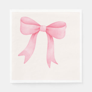 Pink Bow Baby Shower – Elegant Fall Paper Napkin