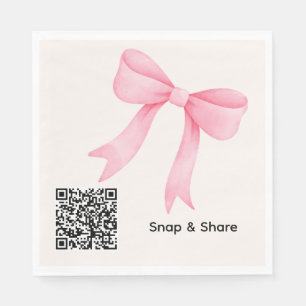 Pink Bow Baby Shower – Elegant Fall Paper Napkin