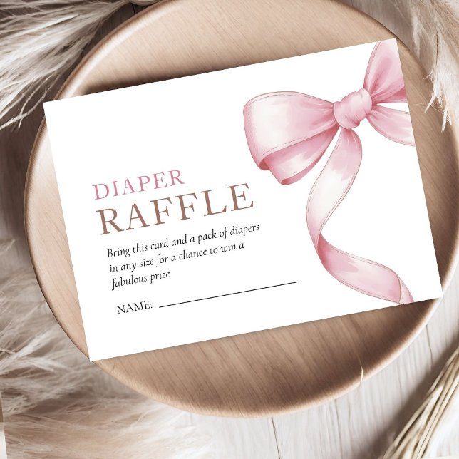 Pink Bow Baby Shower Enclosure Card (Creator Uploaded)