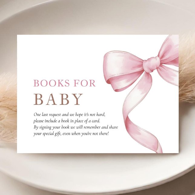 Pink Bow Baby Shower Enclosure Card (Creator Uploaded)