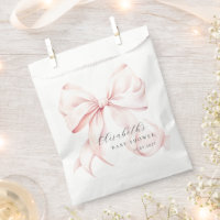 Pink Bow Baby Shower Favour Bag