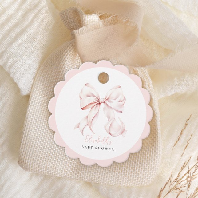 Pink Bow Baby Shower Favour Tags (Creator Uploaded)