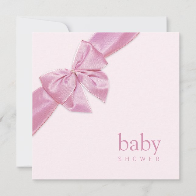 Pink Bow Baby Shower invitation (Front)