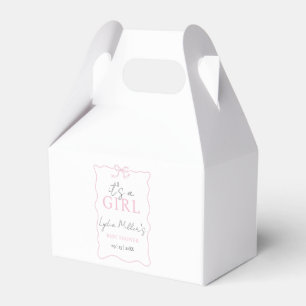 Pink Bow Baby Shower Invitation, Girl Baby Shower Favour Box